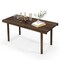 Costway 39" Coffee Table Rubber Wood Rectangle Cocktail Tea Table Slatted Tabletop Brown